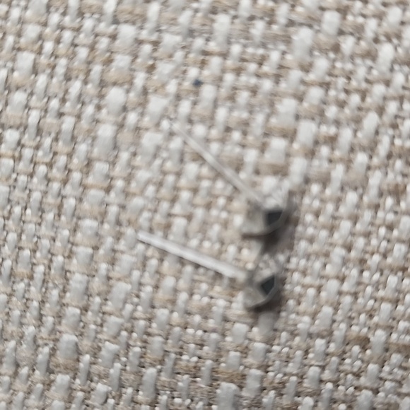 Black Triangle Stud Earrings - Picture 2 of 2